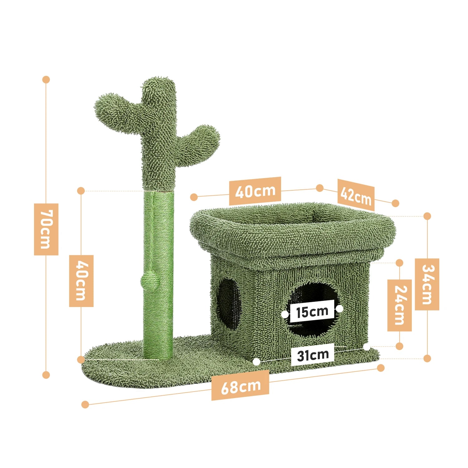 Cactus Cat Tree Tower with Sisal Scratching Post Board for Indoor Cats Condo Kitty Play House Perch rascador gato arbre à chat