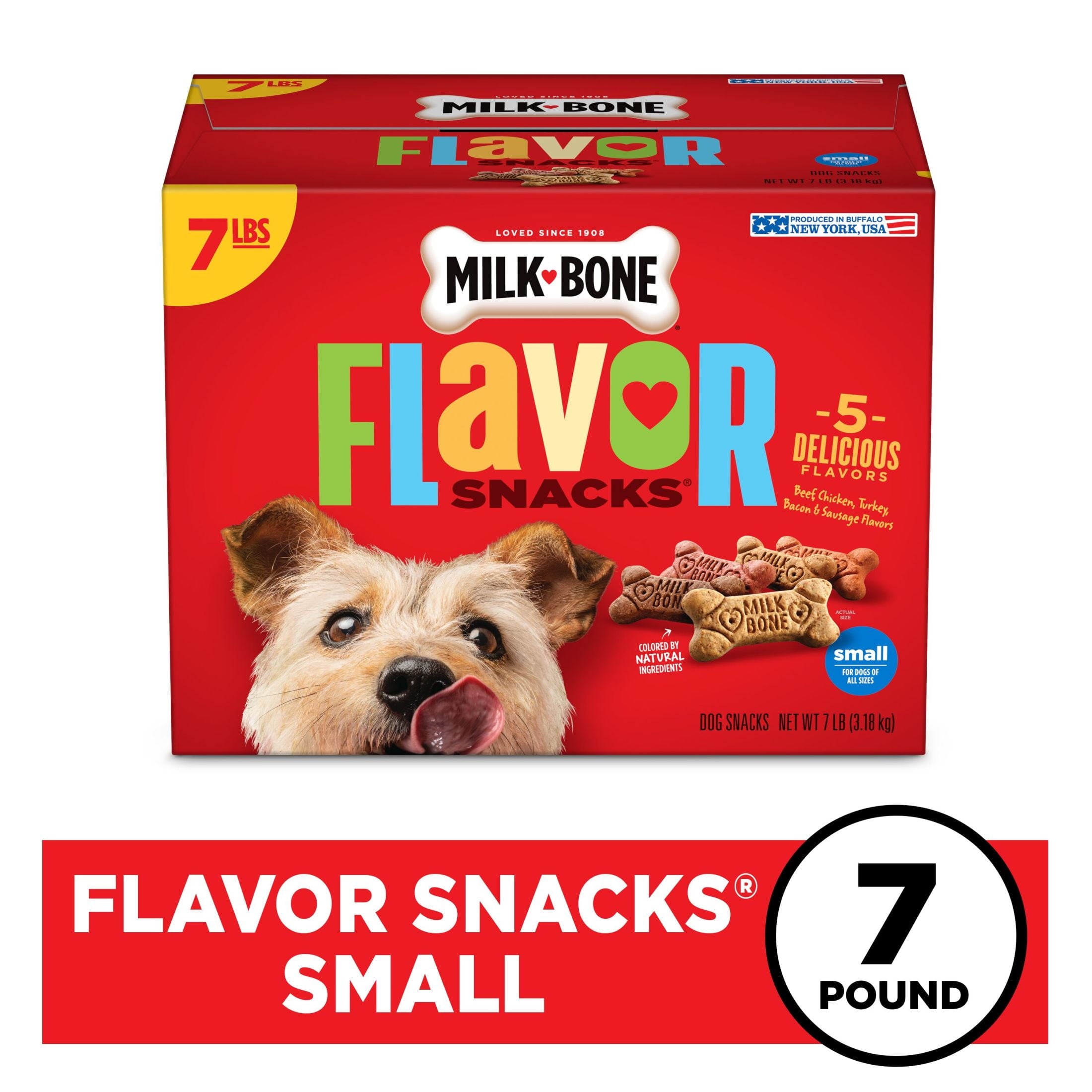 Milk Bone Flavor Snacks Small Dog Biscuits, Flavored Crunchy Dog Treats, 7 lb.